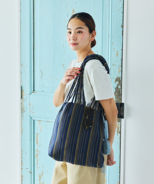 DULTON(ダルトン)の「DULTON/ダルトン HAMMOCK TOTE S ハンモック ストライプトートS(トートバッグ・レディース・イエロー/ネイビー/ピンク/レッド/グリーン/ブルー・ONE SIZE)」の21枚目の写真
