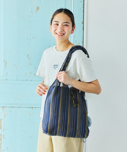 DULTON(ダルトン)の「DULTON/ダルトン HAMMOCK TOTE S ハンモック ストライプトートS(トートバッグ・レディース・イエロー/ネイビー/ピンク/レッド/グリーン/ブルー・ONE SIZE)」の22枚目の写真