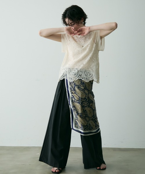 Trish（トリッシュ）の「ボヘミアンレースPO（インナーキャミ付き）（Tシャツ/カットソー・レディース・ブラック/アイボリー・FREE）」の21枚目の写真