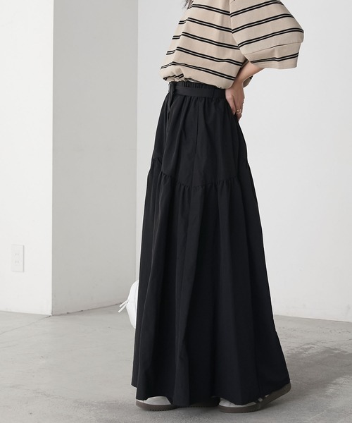 セール】【forksy.】ナイロン ティアード ミリタリースカート