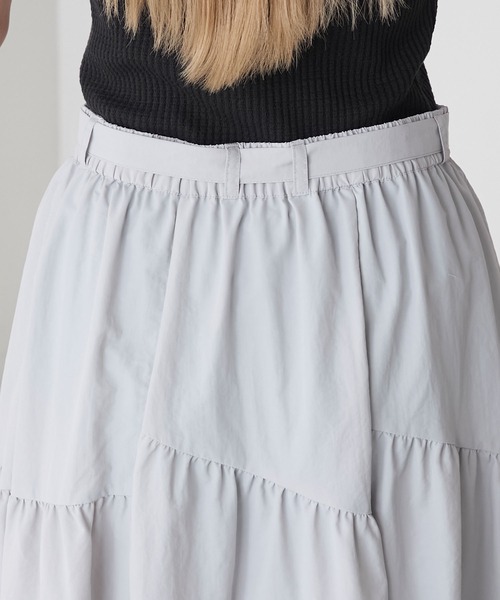 セール】【forksy.】ナイロン ティアード ミリタリースカート