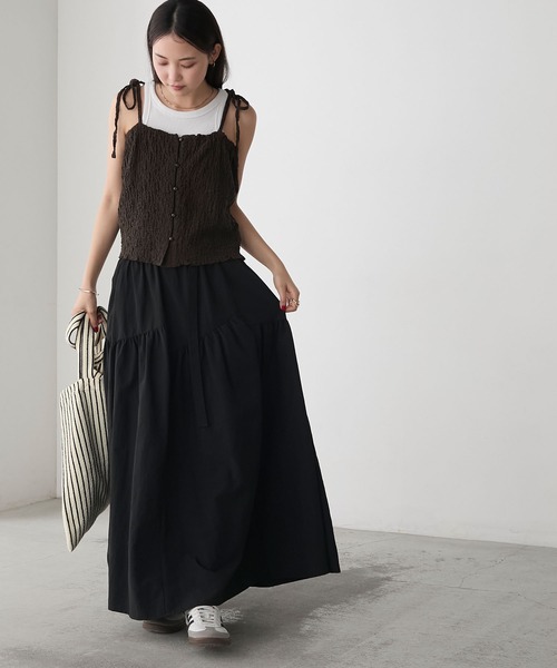 セール】【forksy.】ナイロン ティアード ミリタリースカート