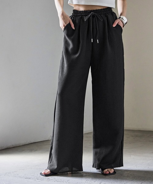 Fashion Letter（ファッションレター）の「ストライプ&無地 パジャマパンツ（スウェットパンツ・レディース・マスタード/ブルー系その他/グリーン系その他/テラコッタ/ブラック/グレイッシュベージュ/ブラウン系その他/ブラック系その他/ネイビー系・M）」の17枚目の写真