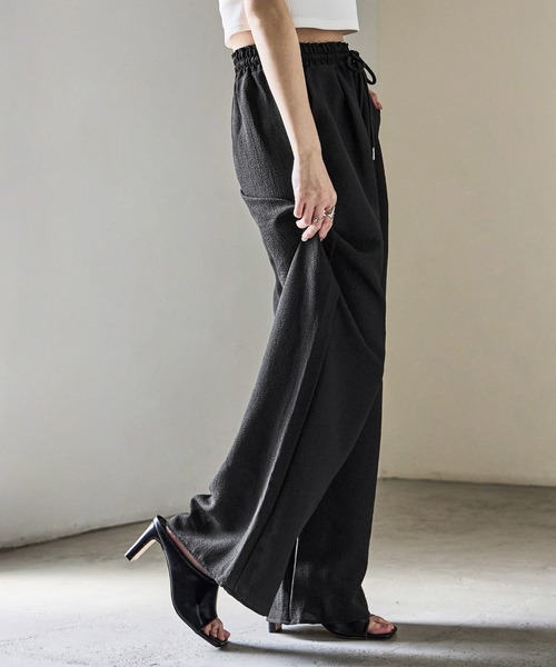 Fashion Letter（ファッションレター）の「ストライプ&無地 パジャマパンツ（スウェットパンツ・レディース・マスタード/ブルー系その他/グリーン系その他/テラコッタ/ブラック/グレイッシュベージュ/ブラウン系その他/ブラック系その他/ネイビー系・M）」の18枚目の写真