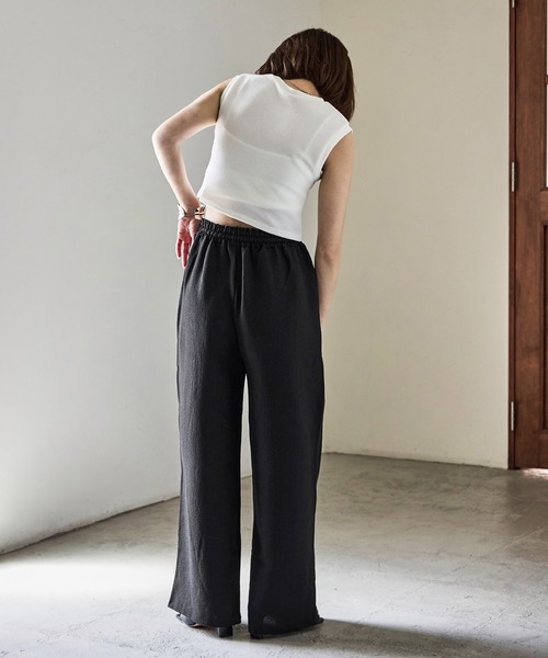 Fashion Letter（ファッションレター）の「ストライプ&無地 パジャマパンツ（スウェットパンツ・レディース・マスタード/ブルー系その他/グリーン系その他/テラコッタ/ブラック/グレイッシュベージュ/ブラウン系その他/ブラック系その他/ネイビー系・M）」の20枚目の写真