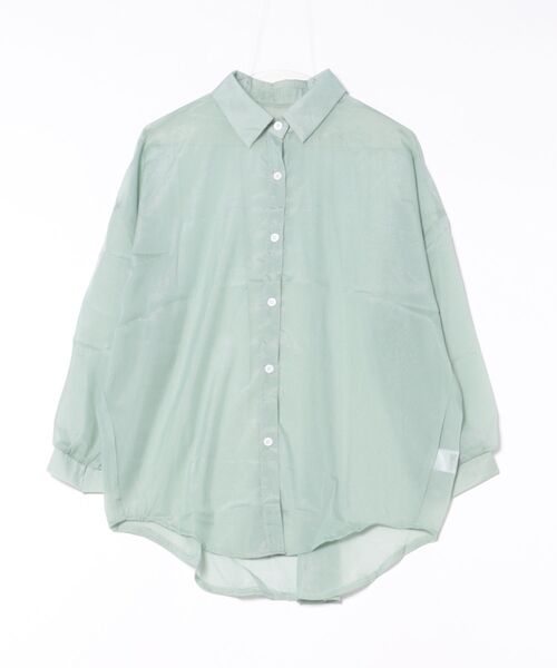 Coo+i（クーイ）の「オーバーサイズ シアーシャツ（シャツ/ブラウス・レディース・ピンク/ミント/ラベンダー/ブラック/ホワイト・FREE）」の18枚目の写真
