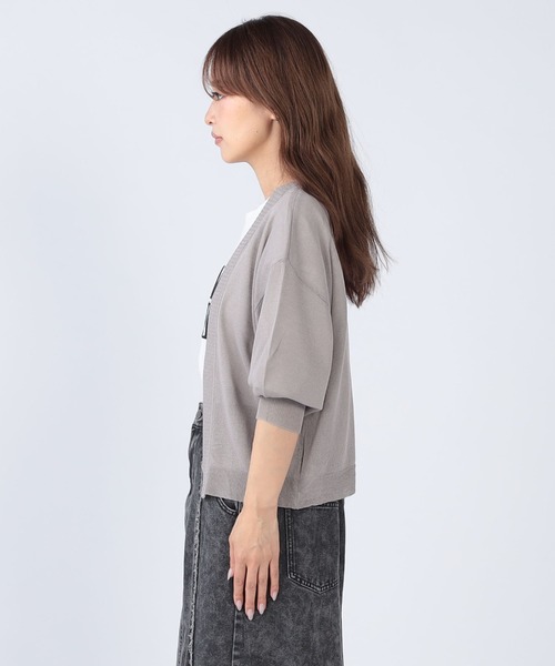 CECIL McBEE(セシルマクビー)の「UV x 接触冷感 ウォッシャブルシアーカーディガン(ニット/セーター・レディース・レッド/モカ/ブラック/オフホワイト・MEDIUM)」の10枚目の写真