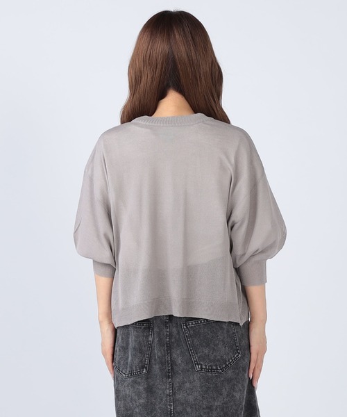 CECIL McBEE(セシルマクビー)の「UV x 接触冷感 ウォッシャブルシアーカーディガン(ニット/セーター・レディース・レッド/モカ/ブラック/オフホワイト・MEDIUM)」の11枚目の写真