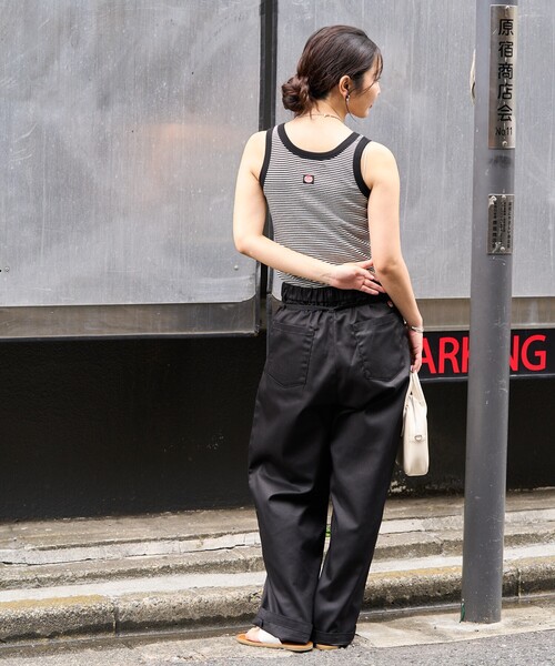 FREAK'S STORE（フリークスストア）の「RED KAP × FREAK'S STORE/レッドキャップ 別注 ボーダーヘンリータンクトップ（タンクトップ・レディース・パープル/ブラック/レモンイエロー・ﾌﾘ-）」の8枚目の写真