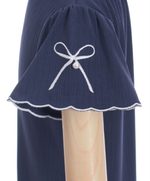 axes femme(アクシーズファム)の「リボン×スカラップトップス(Tシャツ/カットソー・キッズ・ピンク/ネイビー・LARGE/X-LARGE/MEDIUM)」の8枚目の写真