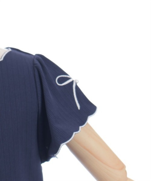 axes femme(アクシーズファム)の「リボン×スカラップトップス(Tシャツ/カットソー・キッズ・ピンク/ネイビー・LARGE/X-LARGE/MEDIUM)」の10枚目の写真