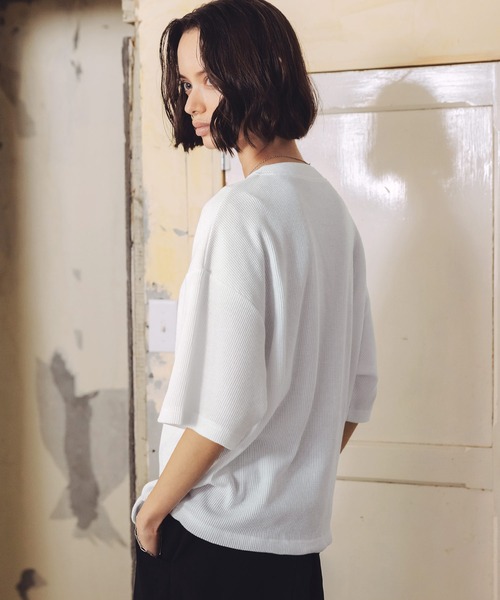 ROCHEM（ローシェン）の「サーマルヘンリーネックドローコードT（Tシャツ/カットソー・メンズ・ブラウン/グレー/ブラック/グレー系/ブラック系/ホワイト・XS/S/M/L）」の11枚目の写真