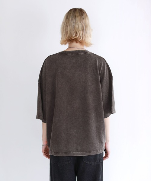 ROCHEM（ローシェン）の「ヴィンテージ加工サーマルヘンリーネックドローコードT（Tシャツ/カットソー・メンズ・ブラウン/グレー/ブラック・XS/S/M/L）」の17枚目の写真