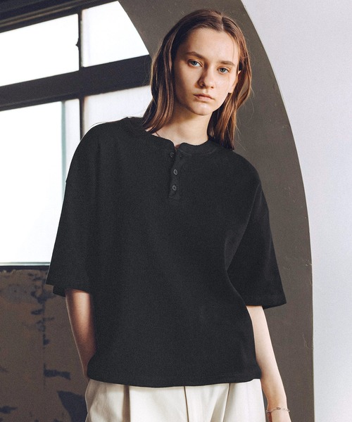 ROCHEM(ローシェン)の「サーマルヘンリーネックドローコードT(Tシャツ/カットソー・メンズ・ブラウン/グレー/ブラック/グレー系/ブラック系・XS/S/M/L)」の18枚目の写真