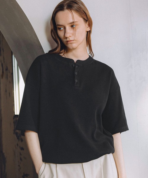 ROCHEM(ローシェン)の「サーマルヘンリーネックドローコードT(Tシャツ/カットソー・メンズ・ブラウン/グレー/ブラック/グレー系/ブラック系・XS/S/M/L)」の22枚目の写真