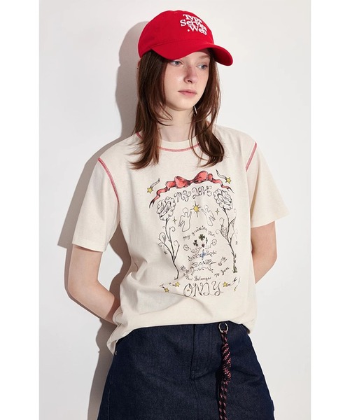 25C【手書き風モチーフがcute♡】CHANEL フィッシュTシャツ ポップなイラストが可愛い♪】CHANEL ココネージュ Tシャツ
