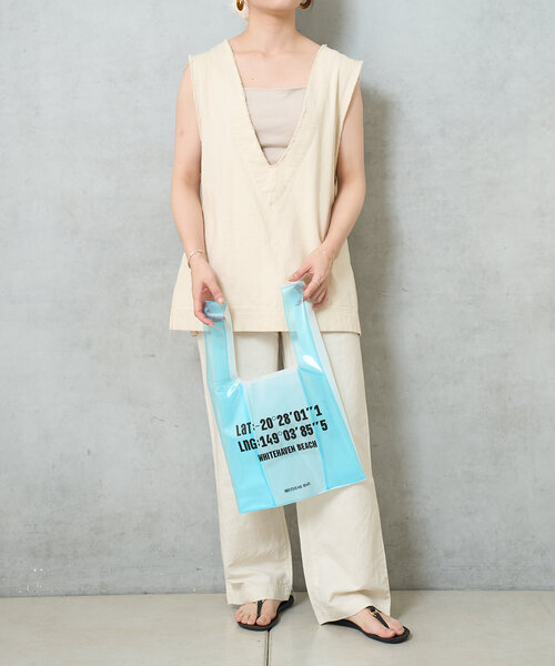 BIRTHDAY BAR（バースデイバー）の「PVC　ロゴマルシェバッグ（トートバッグ・レディース・グレー/ブルー/グリーン/ベージュ・0）」の21枚目の写真