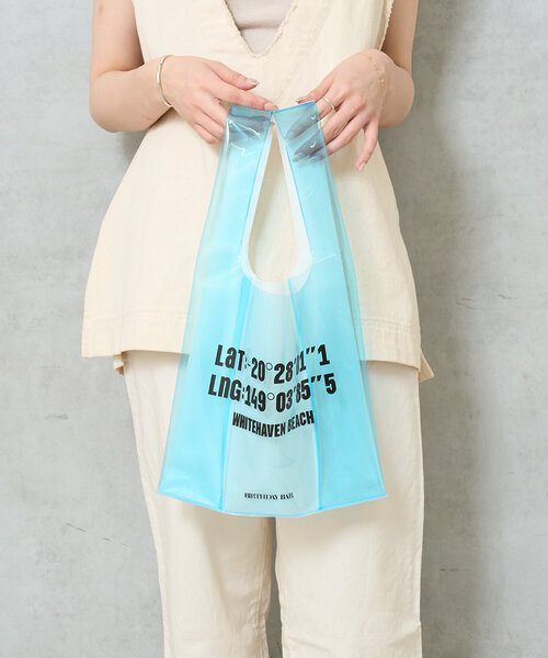 BIRTHDAY BAR（バースデイバー）の「PVC　ロゴマルシェバッグ（トートバッグ・レディース・グレー/ブルー/グリーン/ベージュ・0）」の4枚目の写真