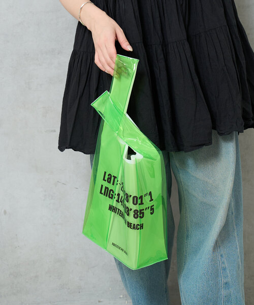 BIRTHDAY BAR（バースデイバー）の「PVC　ロゴマルシェバッグ（トートバッグ・レディース・グレー/ブルー/グリーン/ベージュ・0）」の3枚目の写真