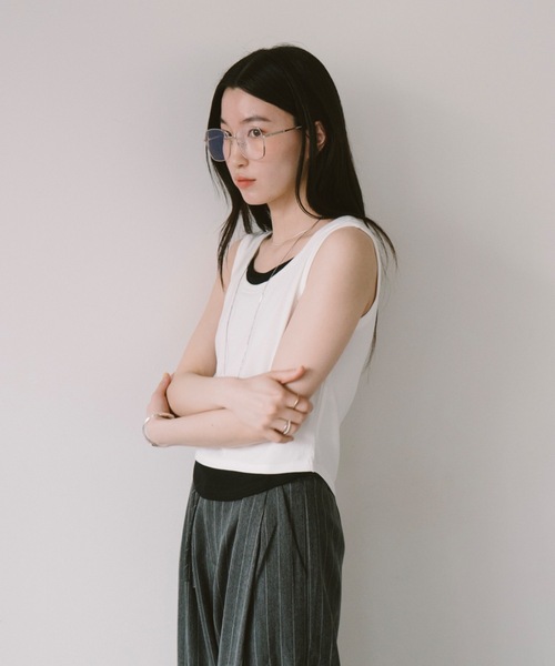 DRWCYS(ドロシーズ)の「レイヤードカットタンクトップ(タンクトップ・レディース・ホワイト/ブラック・FREE)」の22枚目の写真