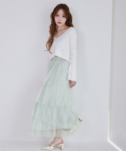 セール】【WEB限定/REVIVAL】フレアスリーブVネックカーディガン