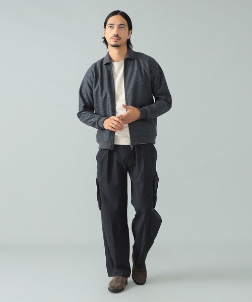 SLOANE(スローン)の「【別注】SLOANE / ウールジャージ ジップアップ ポロブルゾン(ブルゾン・メンズ・チャコールグレー/ネイビー・5/4/3)」の16枚目の写真