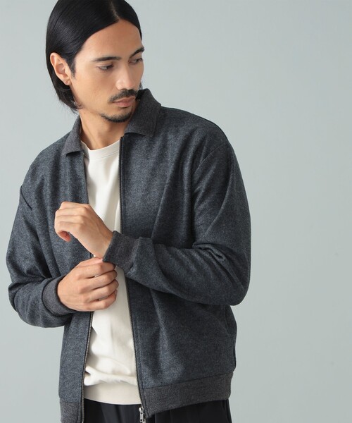 SLOANE(スローン)の「【別注】SLOANE / ウールジャージ ジップアップ ポロブルゾン(ブルゾン・メンズ・チャコールグレー/ネイビー・5/4/3)」の13枚目の写真