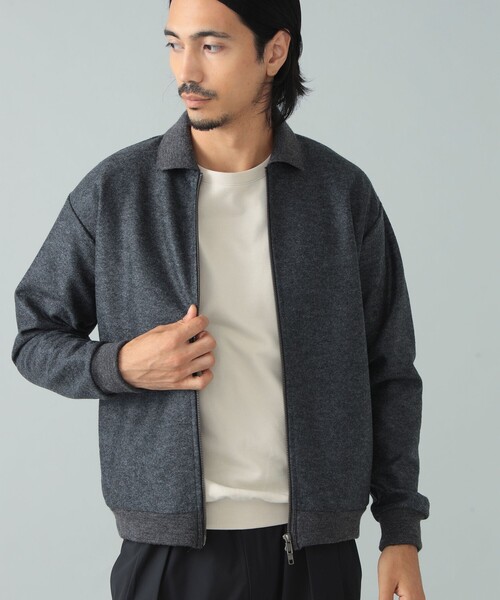 SLOANE(スローン)の「【別注】SLOANE / ウールジャージ ジップアップ ポロブルゾン(ブルゾン・メンズ・チャコールグレー/ネイビー・5/4/3)」の12枚目の写真