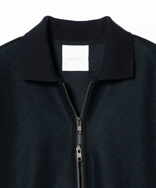 SLOANE(スローン)の「【別注】SLOANE / ウールジャージ ジップアップ ポロブルゾン(ブルゾン・メンズ・チャコールグレー/ネイビー・5/4/3)」の8枚目の写真