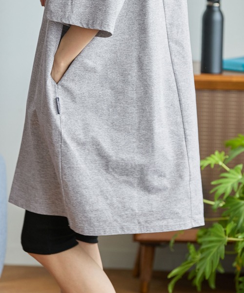 THE CRAFT CREW PRODUCTS(ザクラフトクループロダクツ)の「〈クイックドライ〉ビッグシルエット ストレッチTシャツワンピース【THE CRAFT CREW PRODUCTS】(Tシャツ/カットソー・レディース・ネイビー/ライトグレー/ブラック/アイボリー・FREE)」の9枚目の写真