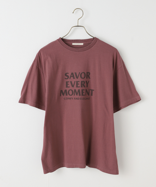 新品　Plage SAVOR EVERY MOMENT Tシャツ ボールド プラージュ Plage SAVOR EVERY MOMENT Tシャツ （ボルドー