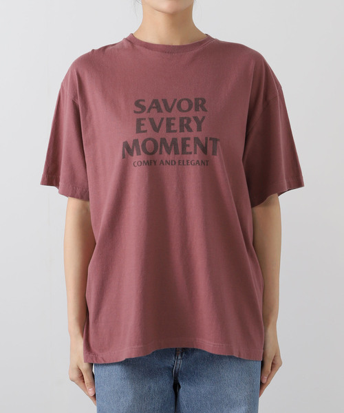 新品　Plage SAVOR EVERY MOMENT Tシャツ ボールド プラージュ Plage SAVOR EVERY MOMENT Tシャツ （ボルドー