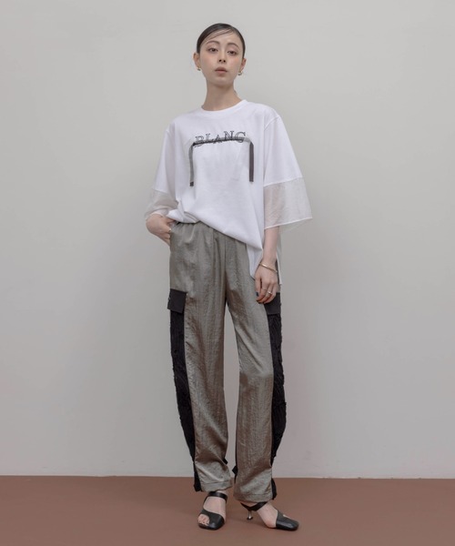 Eimee Law（エイミーロウ）の「テープロゴ エンブロ切替トップス（Tシャツ/カットソー・レディース・ブラウン/オフホワイト/ブラック/グレー・FREE）」の22枚目の写真