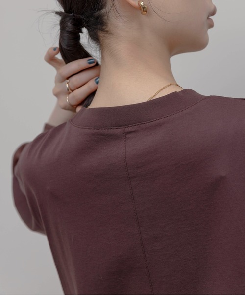 Eimee Law（エイミーロウ）の「テープロゴ エンブロ切替トップス（Tシャツ/カットソー・レディース・ブラウン/オフホワイト/ブラック/グレー・FREE）」の16枚目の写真