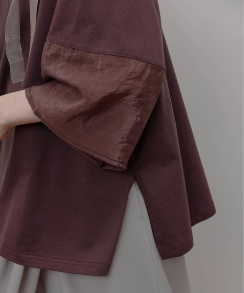 Eimee Law（エイミーロウ）の「テープロゴ エンブロ切替トップス（Tシャツ/カットソー・レディース・ブラウン/オフホワイト/ブラック/グレー・FREE）」の19枚目の写真