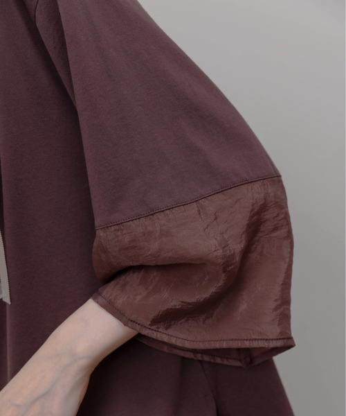 Eimee Law（エイミーロウ）の「テープロゴ エンブロ切替トップス（Tシャツ/カットソー・レディース・ブラウン/オフホワイト/ブラック/グレー・FREE）」の18枚目の写真