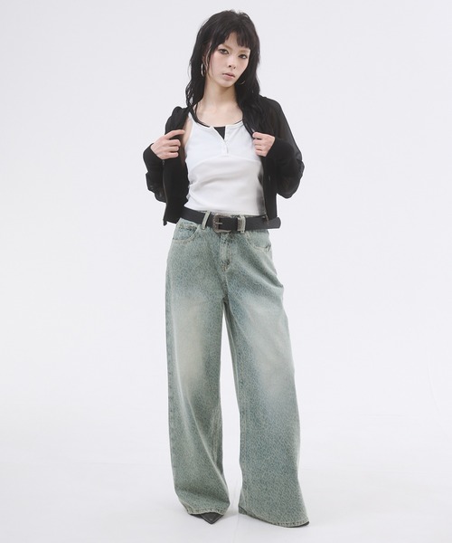d.i.a.(ダイヤ)の「レオパードプリントルーズデニムパンツ レオパード柄(デニムパンツ・レディース・ブルー/ブラック・SMALL/MEDIUM)」の3枚目の写真