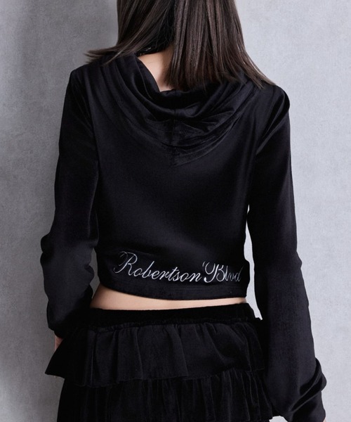 GYDA(ジェイダ)の「Robertson Blvd Velour ショートパーカー(パーカー・レディース・アイボリー/ブラック/カーキ・FREE)」の2枚目の写真
