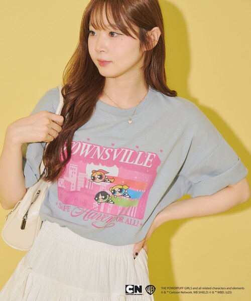 Remind me and forever(リマインドミーアンドフォーエバー)の「【パワーパフガールズ】BigTシャツ(Tシャツ/カットソー・レディース・ピンク/サックスブルー/オフホワイト/ブラック・FREE)」の3枚目の写真