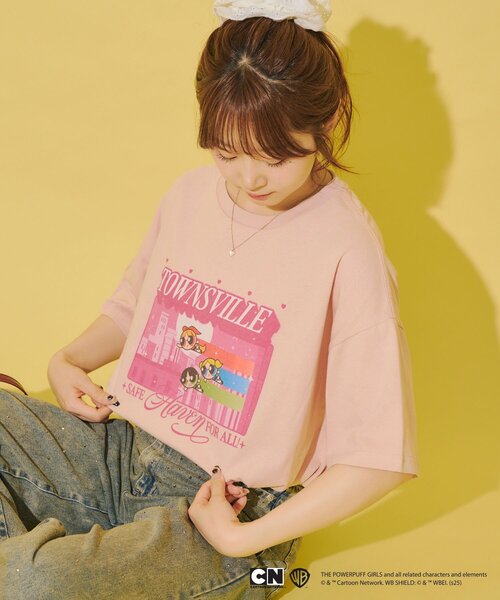 Remind me and forever(リマインドミーアンドフォーエバー)の「【パワーパフガールズ】BigTシャツ(Tシャツ/カットソー・レディース・ピンク/サックスブルー/オフホワイト/ブラック・FREE)」の4枚目の写真