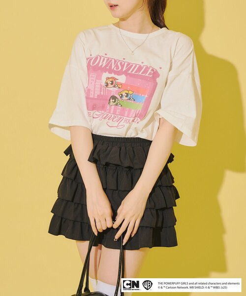 Remind me and forever(リマインドミーアンドフォーエバー)の「【パワーパフガールズ】BigTシャツ(Tシャツ/カットソー・レディース・ピンク/サックスブルー/オフホワイト/ブラック・FREE)」の6枚目の写真