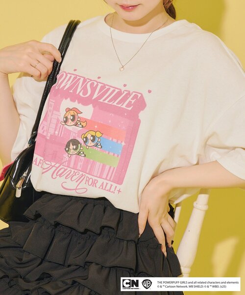 Remind me and forever(リマインドミーアンドフォーエバー)の「【パワーパフガールズ】BigTシャツ(Tシャツ/カットソー・レディース・ピンク/サックスブルー/オフホワイト/ブラック・FREE)」の7枚目の写真
