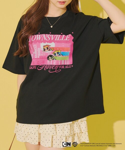 Remind me and forever(リマインドミーアンドフォーエバー)の「【パワーパフガールズ】BigTシャツ(Tシャツ/カットソー・レディース・ピンク/サックスブルー/オフホワイト/ブラック・FREE)」の16枚目の写真