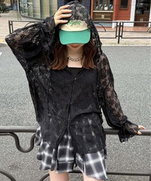 tiptop（ティップトップ）の「レースドロストパーカーカーディガン（Tシャツ/カットソー・レディース）」