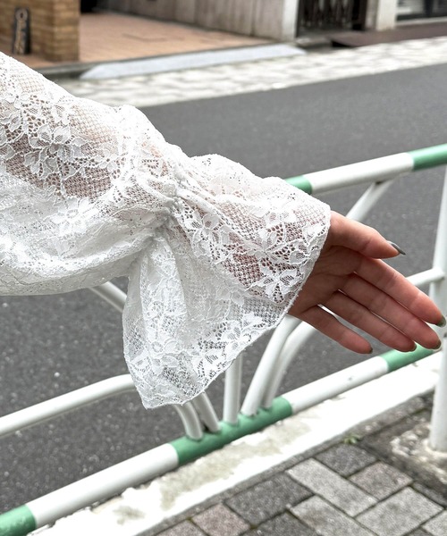 tiptop(ティップトップ)の「レースドロストパーカーカーディガン(Tシャツ/カットソー・レディース・オフホワイト/ブラック/ブラック系その他・FREE)」の17枚目の写真