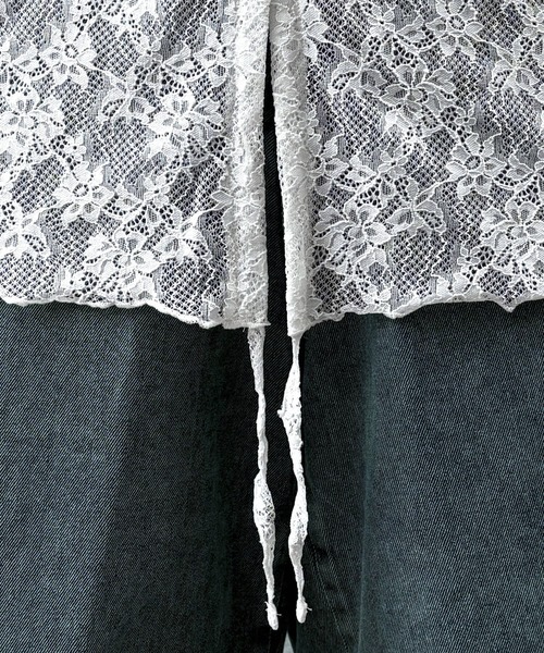 tiptop(ティップトップ)の「レースドロストパーカーカーディガン(Tシャツ/カットソー・レディース・オフホワイト/ブラック/ブラック系その他・FREE)」の18枚目の写真
