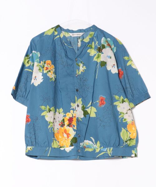 セール】コットンローンルシオール加工ブラーフラワープリント