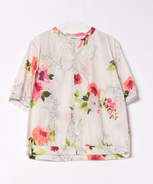 セール】コットンローンルシオール加工ブラーフラワープリント