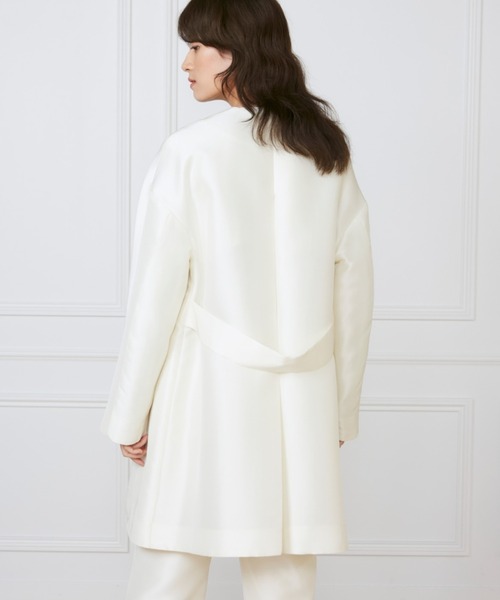 INED(イネド)の「ノーカラーAラインコート《la veille by SUPERIOR CLOSET》【セットアップ対応】(ノーカラーコート・レディース・ネイビー/アイボリー・9号)」の10枚目の写真