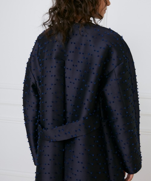 INED(イネド)の「ノーカラーAラインコート《la veille by SUPERIOR CLOSET》【セットアップ対応】(ノーカラーコート・レディース・ネイビー/アイボリー・9号)」の20枚目の写真
